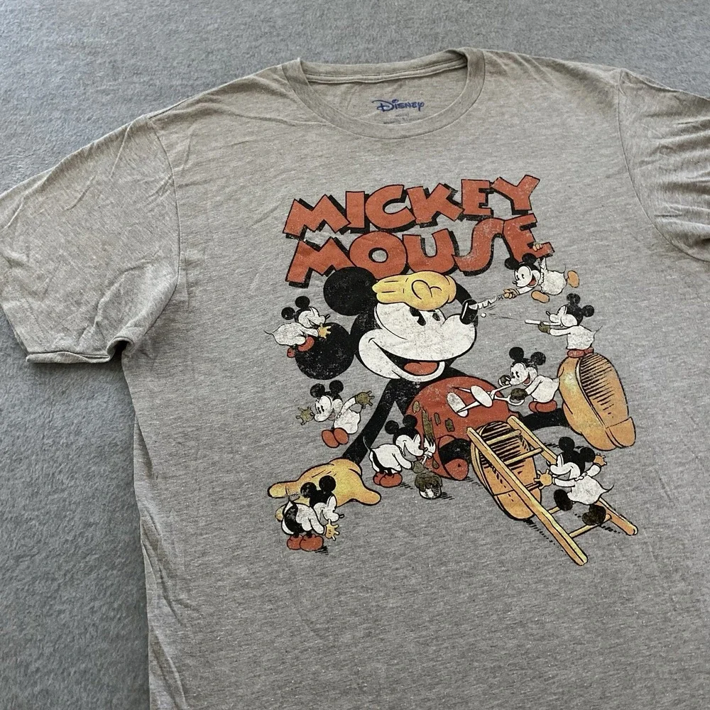Disney Mickey Mouse Nightmares Shirt Adult Large Gray Halloween Vtg Style Ghost